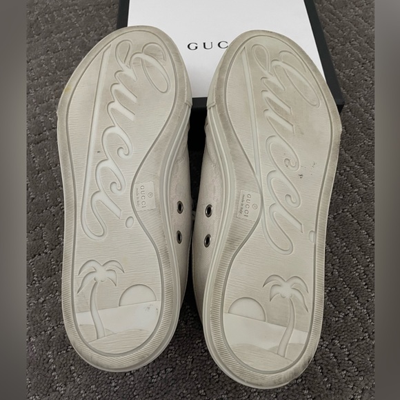 Authentic Gucci Women GG Low 'Cotton Washed Bianco sneakers - Picture 8 of 16